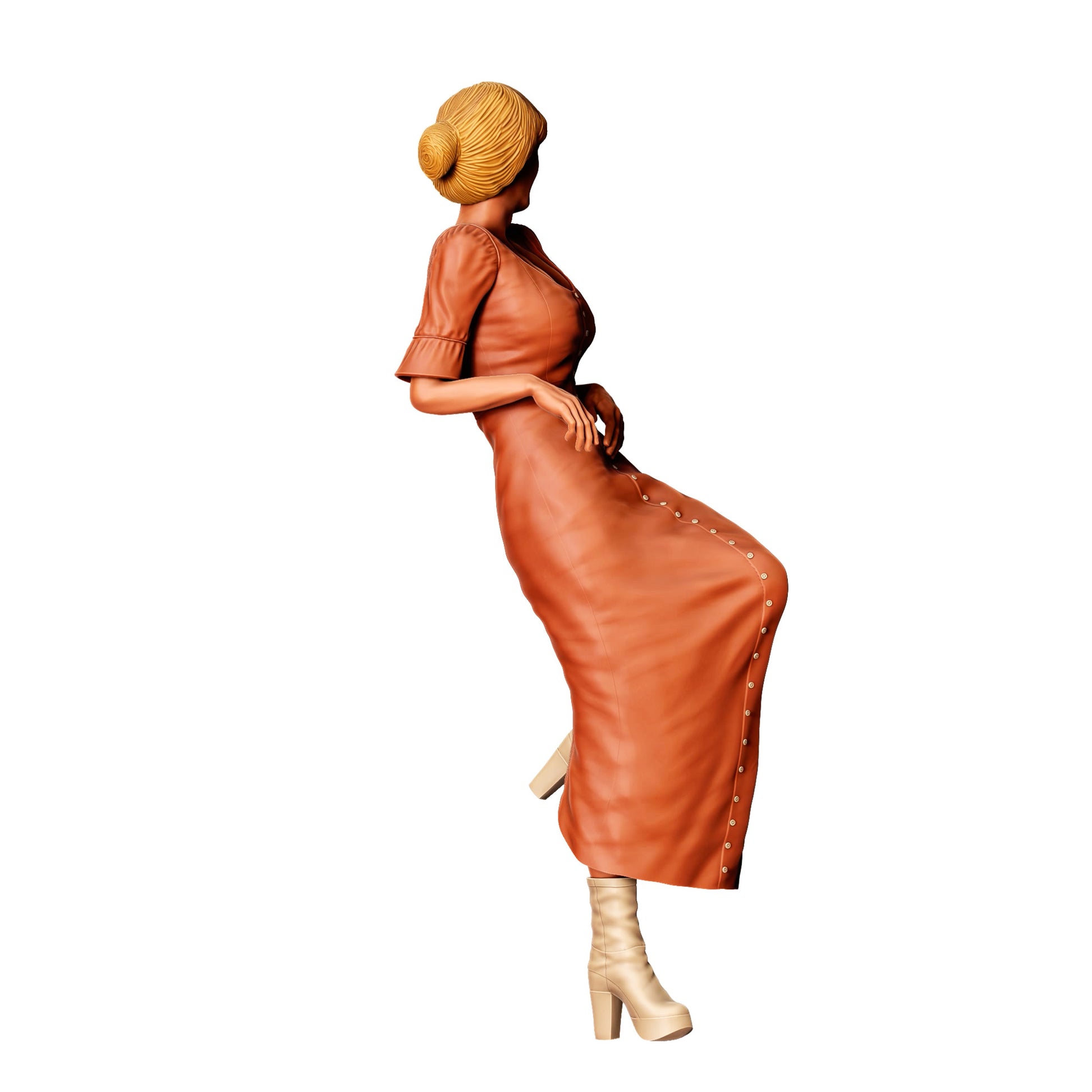 3DP Miniatures 2: Stehende Figur: Frau im langen Kleid & Stiefeln (Ref. Nr. 458)