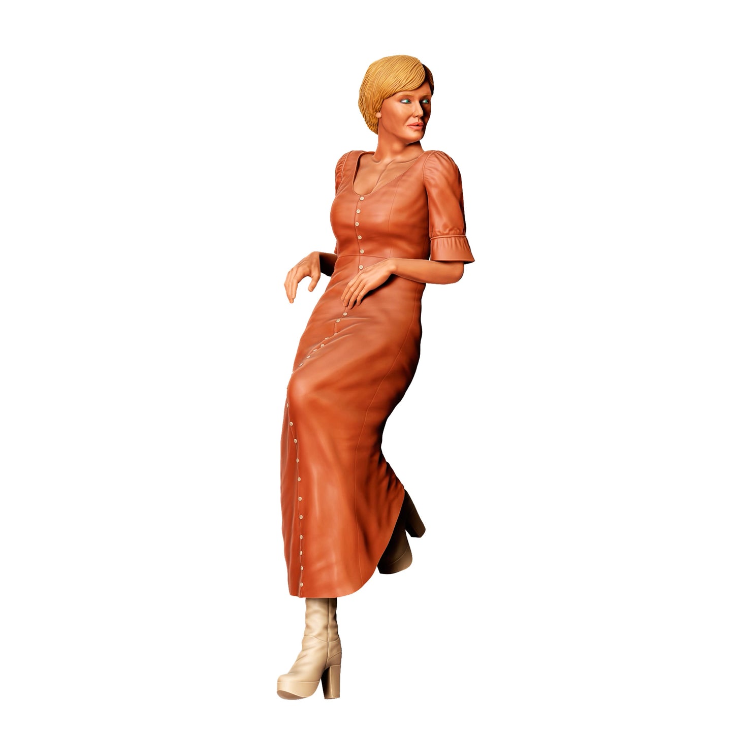 3DP Miniatures 7: Stehende Figur: Frau im langen Kleid & Stiefeln (Ref. Nr. 458)