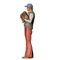 Diorama Modellbau Produktfoto 0: Mann mit Hund auf dem Arm – Figur in Arbeitskleidung mit Basecap (Ref. Nr. 401)