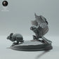 Product photo Animal Figure Diorama, Model Building: 0: Wild Animal Figure: hunting Snowy Owl with Arctic Hare (Ref 01_01_60)