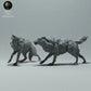 Product photo Animal Figure Diorama, Model Building: 0: Wild Animal Figures: Fighting Arctic Wolves (Ref 01_01_61)