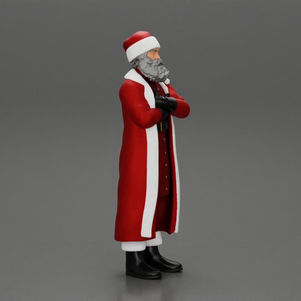 Diorama model building product photo 1: Santa Claus miniature, standing with crossed arms for diorama (Ref No. A51)