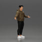 Diorama Modellbau Produktfoto 1: Miniaturfigur Asiatischer Mann in Kapuzenpullover, Arme seitlich erhoben (Ref Nr. A60)