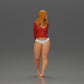 Diorama model building product photo 2: Female miniature figure for diorama, bikini & long sleeve shirt, hands behind (Ref No. A53)