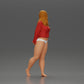 Diorama model building product photo 3: Female miniature figure for diorama, bikini & long-sleeve shirt, hands behind (Ref No. A53)