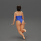 Diorama model building product photo 4: Diorama miniature: Woman in a one-piece swimsuit leaning forward at the poolside (Ref No. A55)
