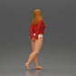 Diorama model building product photo 4: Female miniature figure for diorama, bikini & long sleeve shirt, hands behind (Ref No. A53)