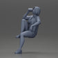 Diorama model building product photo 6: Miniature: Young woman sitting on a chair, bent leg, drinking from a cup (Ref No. A57)