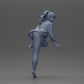 Diorama model building product photo 7: Diorama miniature: Female figure in long shirt and bikini, leaning on table (Ref No. A52)