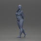Diorama model building product photo 7: Female miniature figure for diorama, bikini & long sleeve shirt, hands behind (Ref No. A53)