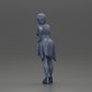 Diorama model building product photo 10: miniature figure: girl in top & shorts, shirt tied around waist, arm raised (Ref No. A56)
