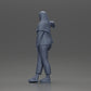 Diorama model building product photo 10: Diorama figure woman with headscarf and jacket, leaning against a car, arm outstretched (Ref No. A59)
