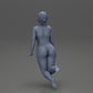 Diorama model building product photo 10: Diorama miniature: Woman in a one-piece swimsuit leaning forward at the pool's edge (Ref No. A55)