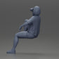 Diorama model building product photo 11: Miniature: Sitting young woman on chair, drawn leg, drinking from a cup (Ref No. A57)