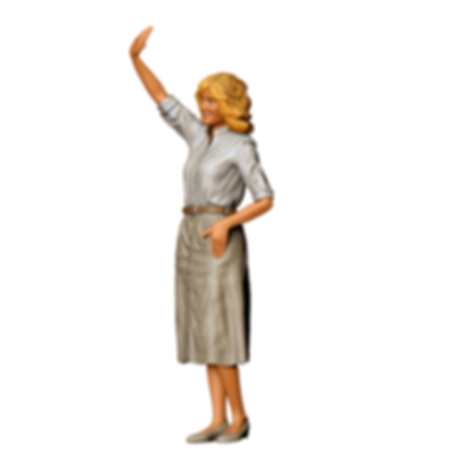3DP Miniatures 3: Stehende Figur: Frau mit erhobener Hand zum Gruß & Hand in Tasche (Ref. Nr. 506)