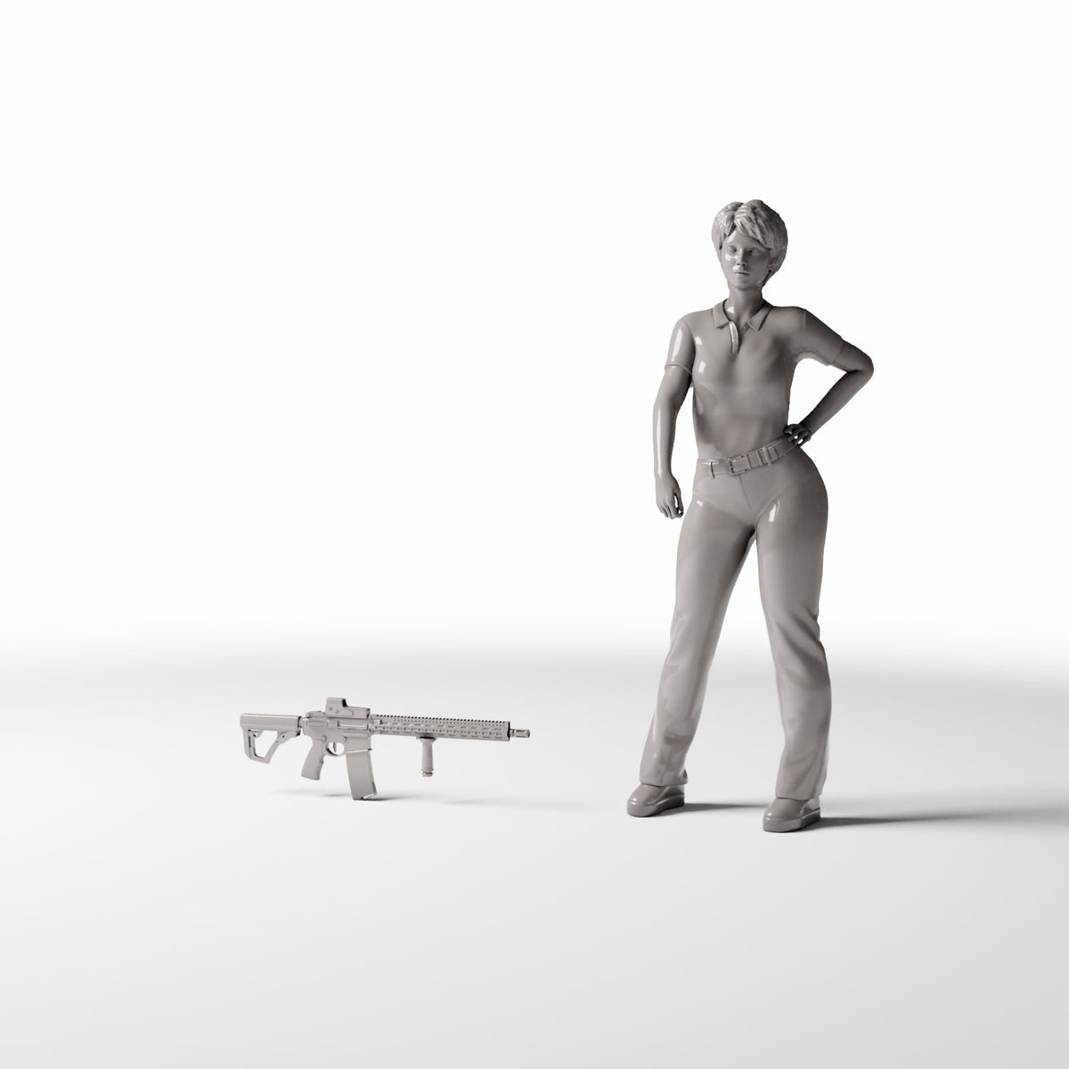 Diorama model-making product photo 1: Diorama weapons: Modern assault rifle with scope (Ref. 413D)