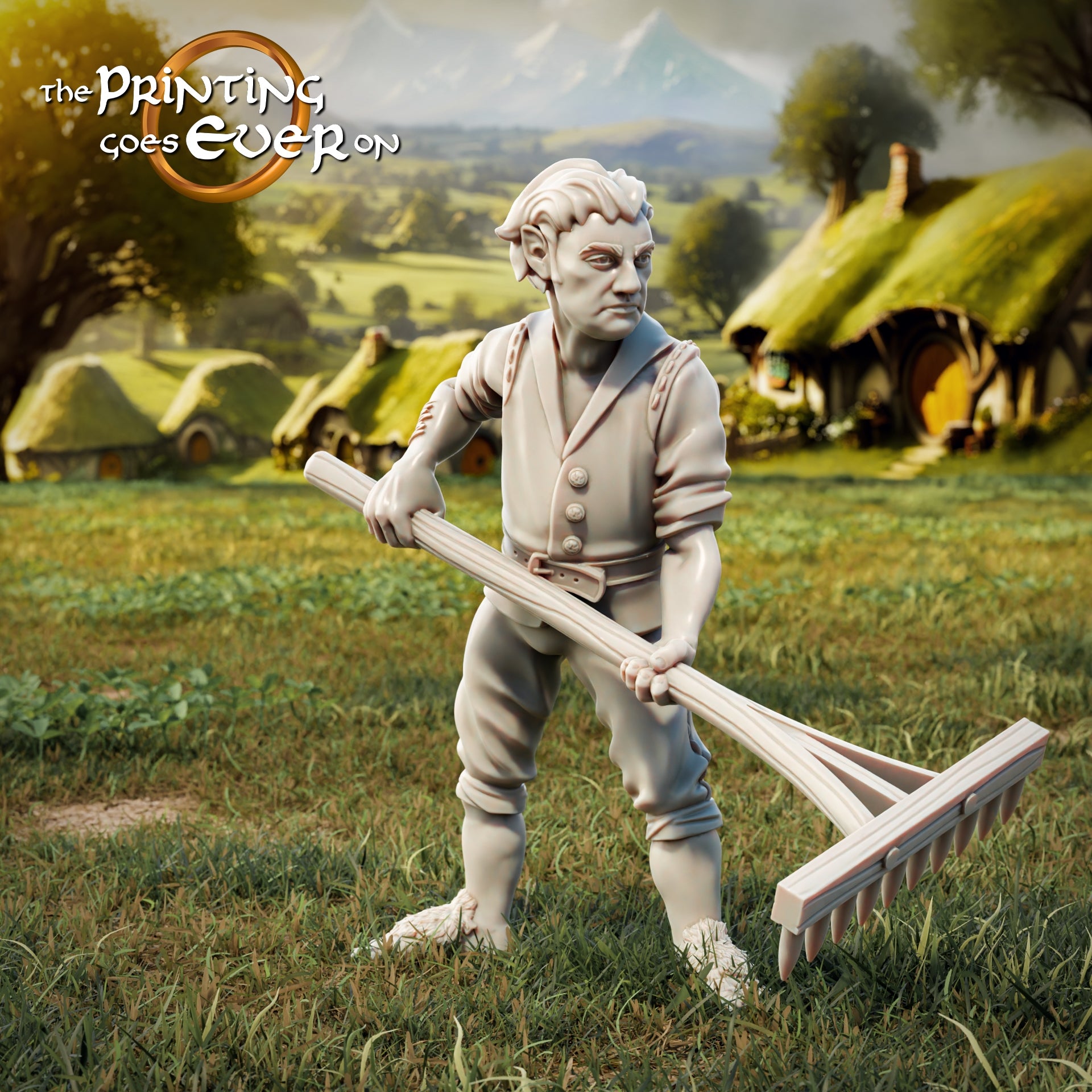 Product photo Tabletop 28mm The Printing Goes Ever On (TPGEO) 0: Halfling Villagers - Everyday Life Residents