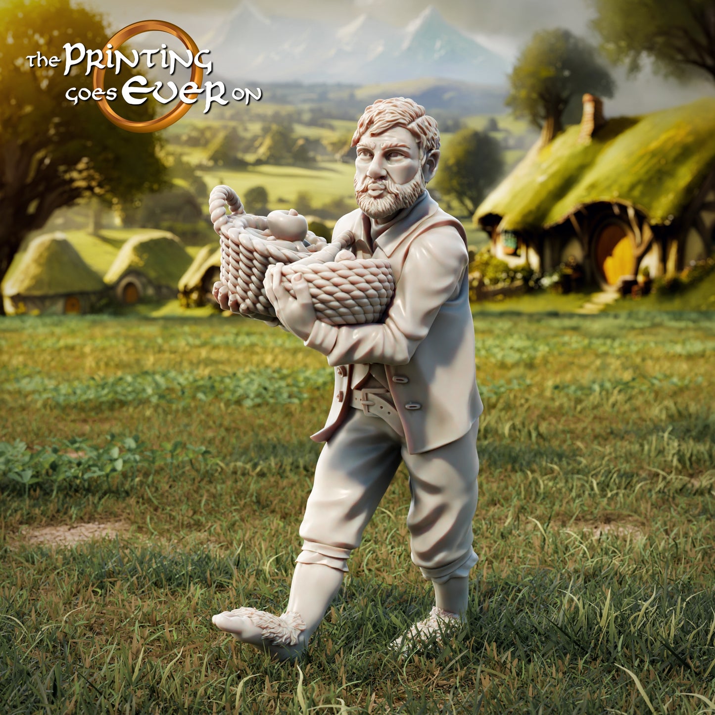 Product photo Tabletop 28mm The Printing Goes Ever On (TPGEO) 0: Halfling Villagers - Everyday Life Residents