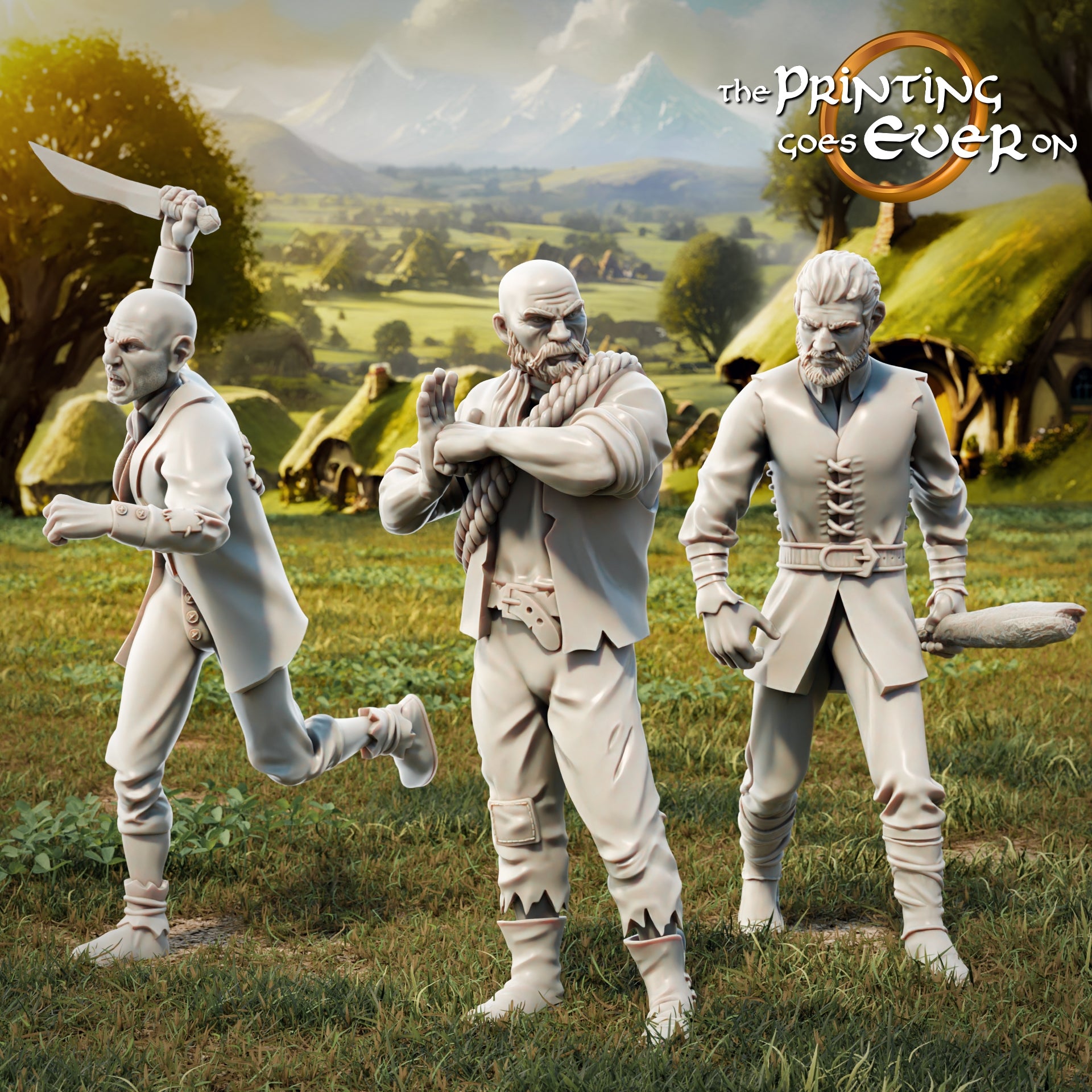 Product photo Tabletop 28mm The Printing Goes Ever On (TPGEO) 0: Shadowy Intruders - Dark Wizard with Sinister Followers
