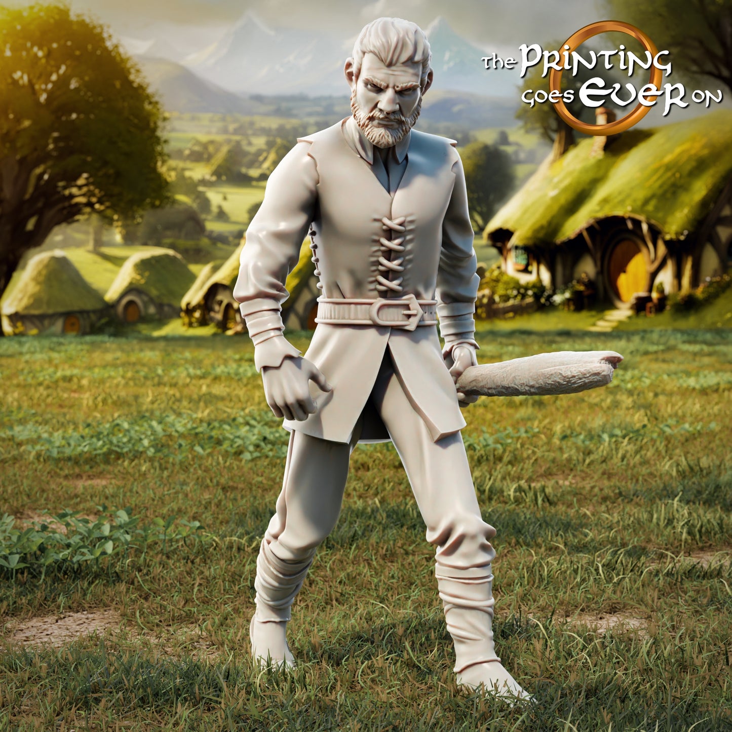 Product photo Tabletop 28mm The Printing Goes Ever On (TPGEO) 0: Shadowy Intruders - Dark Wizard with Sinister Followers