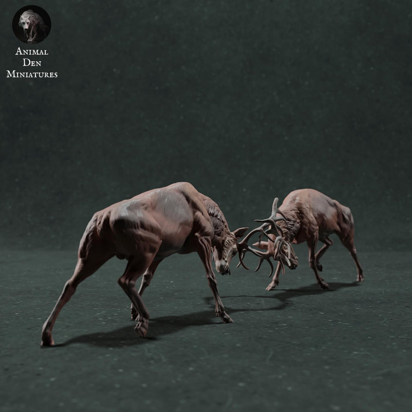 Product photo Animal Figure Diorama, Model Building: 0: Wildlife Figure: Fighting Red Deer – Stag Fight Diorama (Ref 01_01_71)