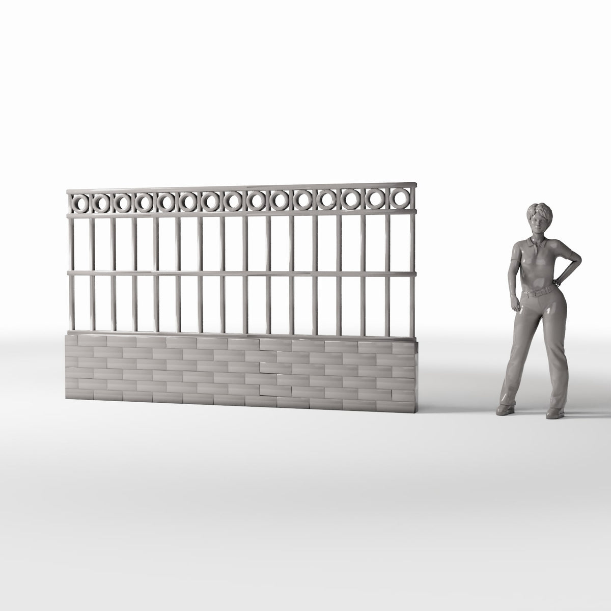 Diorama model-building product photo 1: Diorama Garden: Decorative park fence with ring ornaments (Ref. 580D)