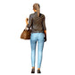 Woman with sunglasses and handbag – figure in jeans and leather jacket (Ref. No. 423)