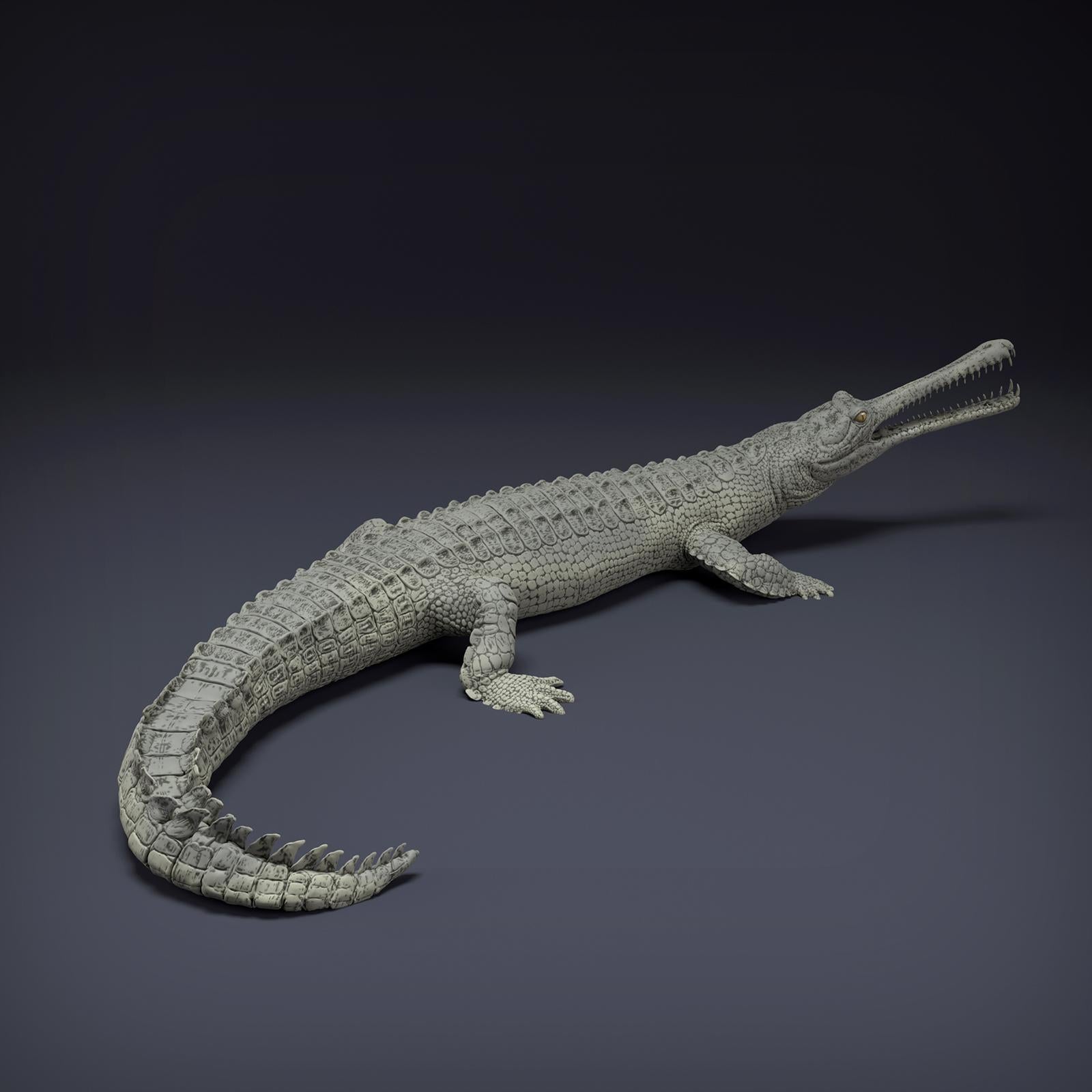Product photo Animal Figure Diorama, Model Building: 0: Jungle Animal Figure: Ganges Gavial – Gharial (Ref 01_01_80)