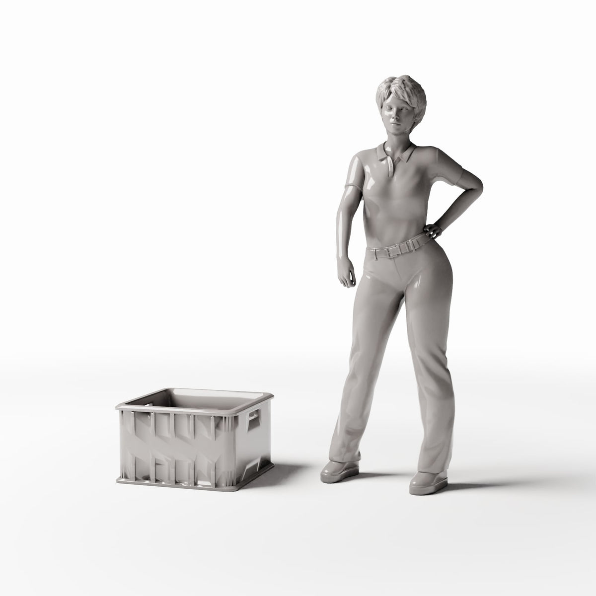 Diorama Modellbau Produktfoto 1: Diorama Lager: Leere Flaschenkiste mit Fächern (Ref. 614D)