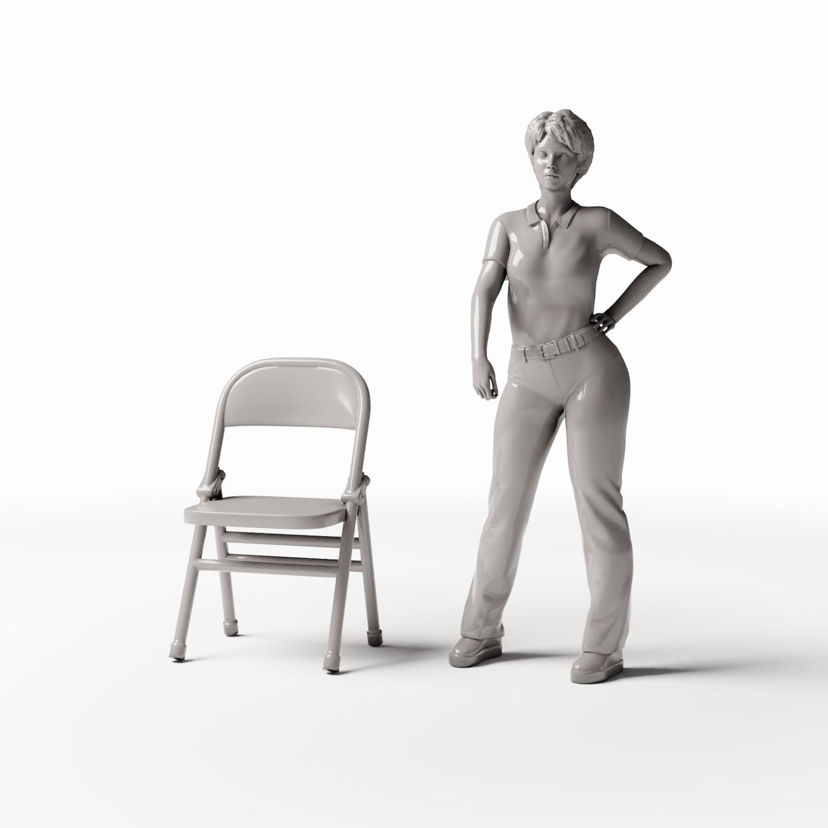 Diorama model-building product photo 1: Diorama Furniture: Metal Folding Chair (Ref. 651D)