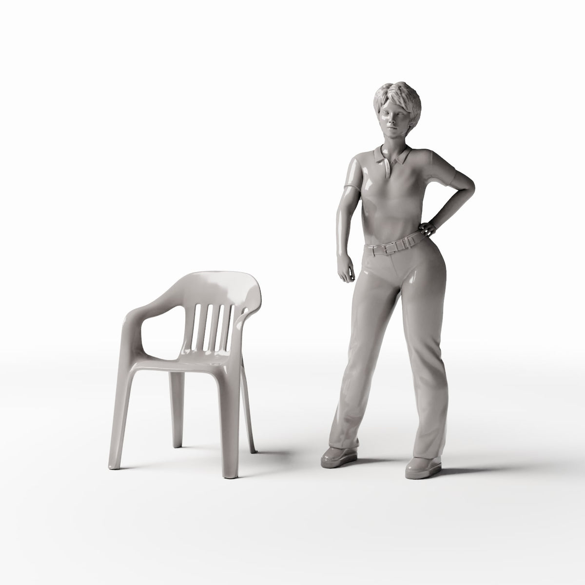 Diorama model-building product photo 1: Diorama Furniture: Plastic Chair with Armrests (Ref. 652D)