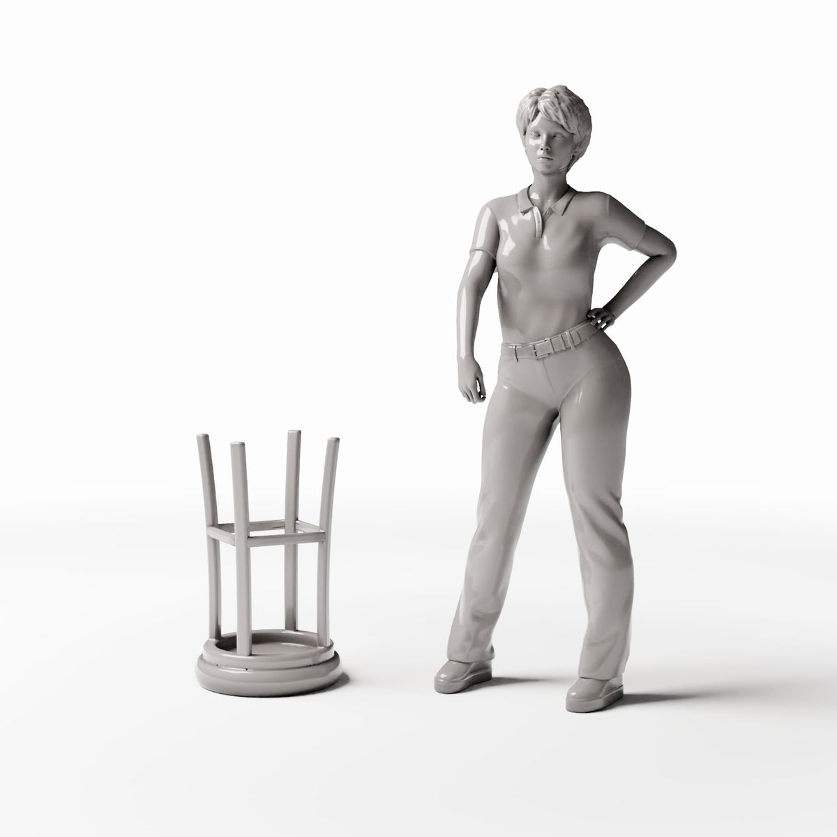 Diorama model-building product photo 1: Diorama Furniture: Round Bar Stool for Pub and Counter (Ref. 655D)