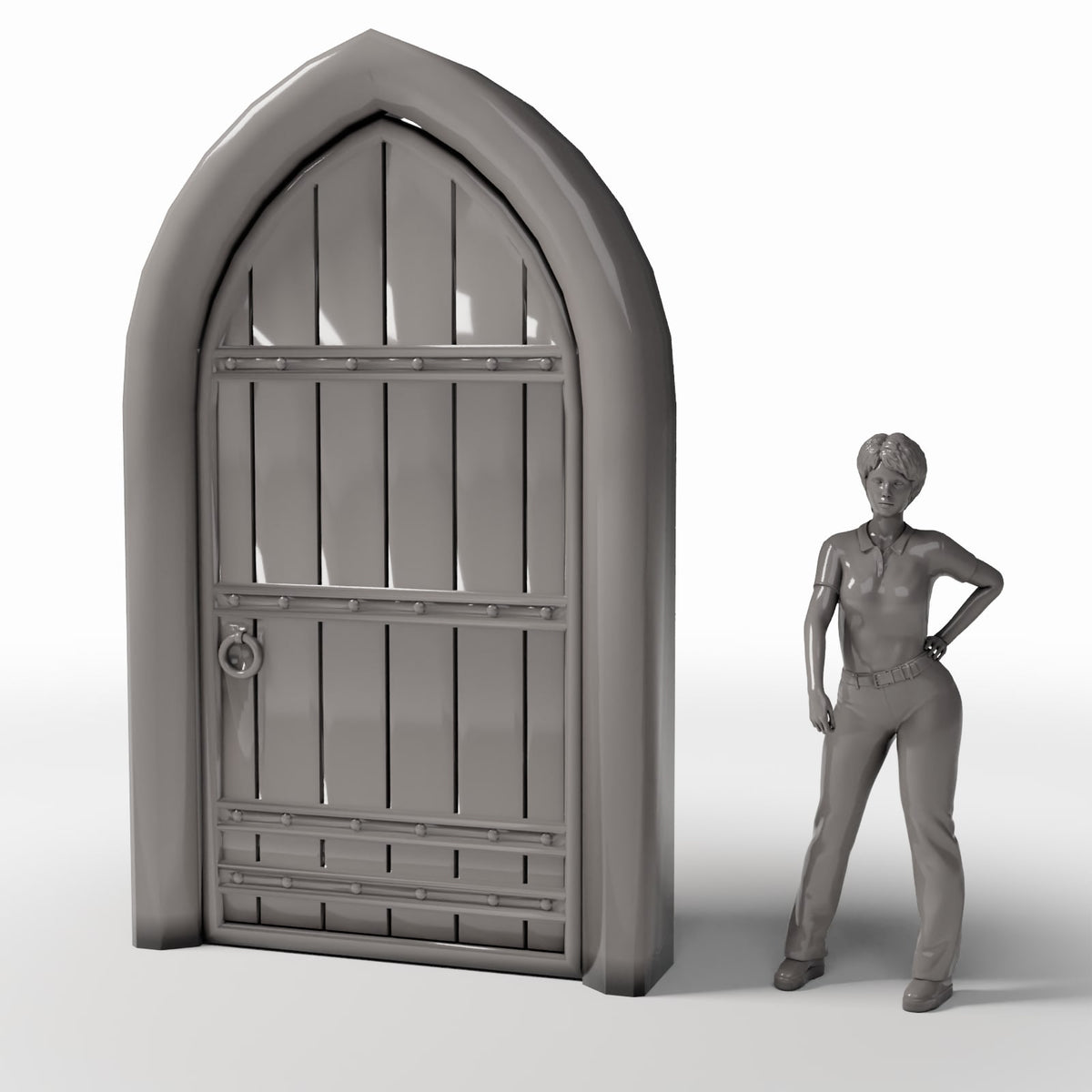 Diorama model-building product photo 1: Diorama Building: Gothic Church Door with Door Knocker (Ref. 658D)