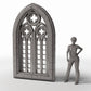 Diorama model-building product photo 1: Diorama Building: Gothic Church Window as a Half-Window Element (Ref. 679D)