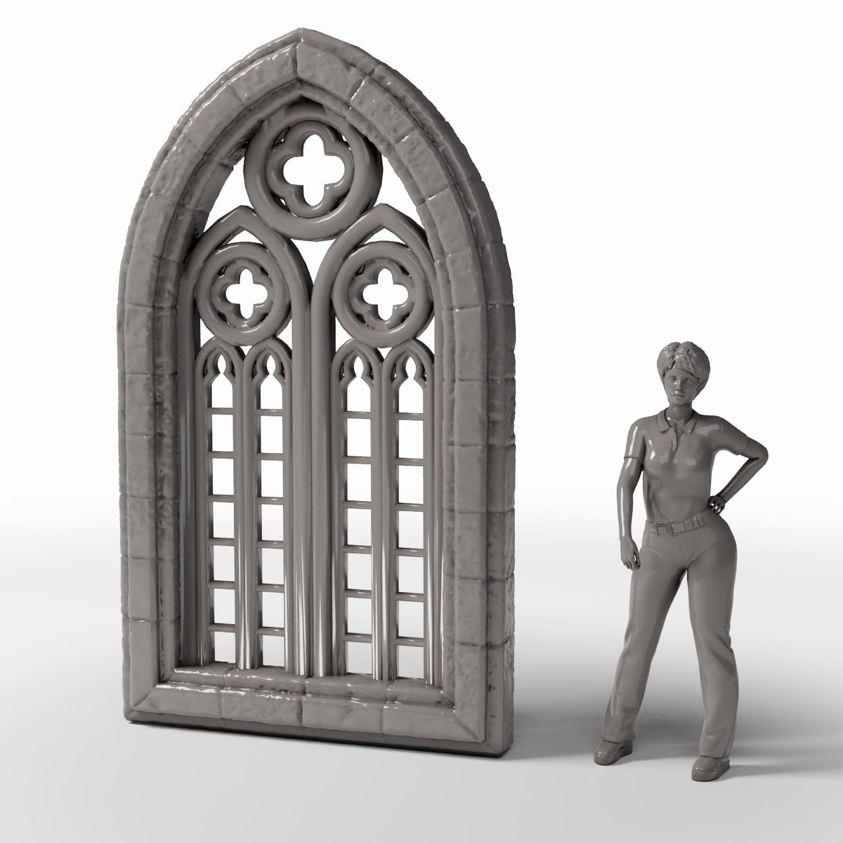 Diorama model-building product photo 1: Diorama Building: Gothic Church Window as a Half-Window Element (Ref. 679D)