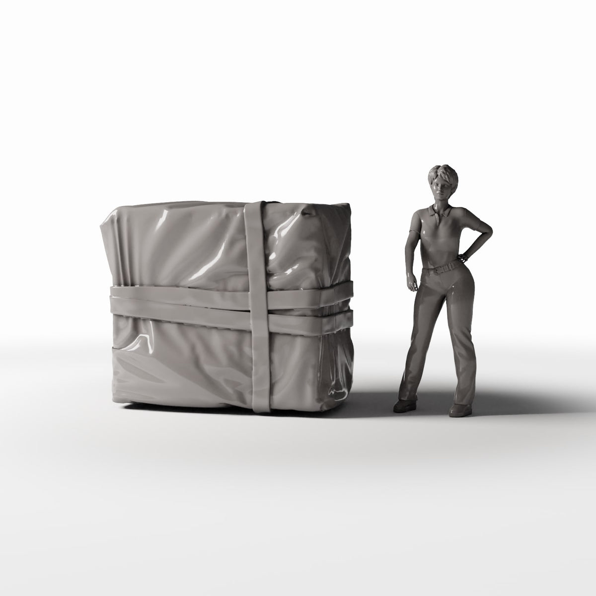 Diorama model-building product photo 1: Diorama Storage: Crates Covered with a Tarp (Ref. 695D)