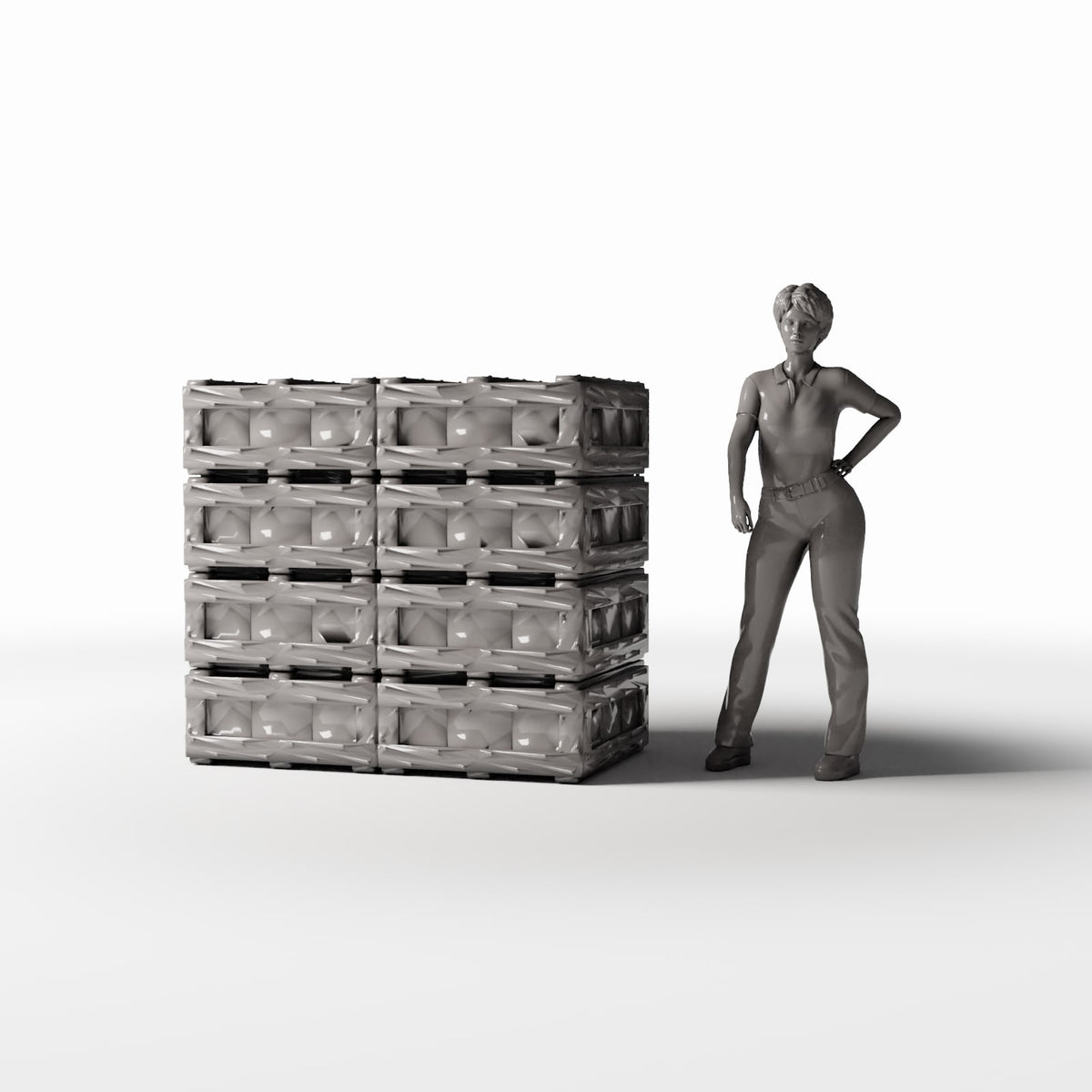 Diorama model-building product photo 1: Diorama Storage: Stack of Wooden Crates (Ref. 696D)