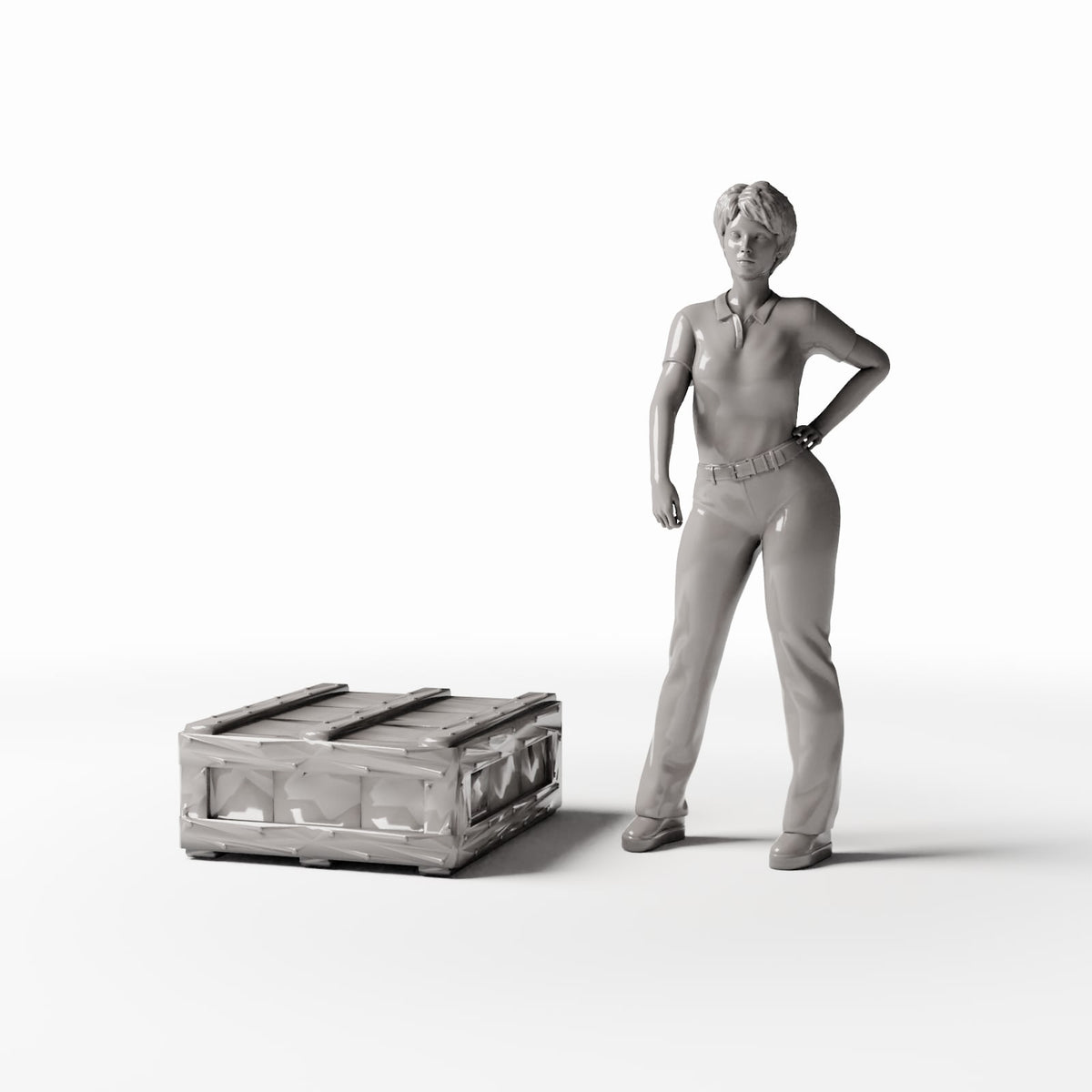 Diorama model-building product photo 1: Diorama Storage: Closed Wooden Crate (Ref. 697D)