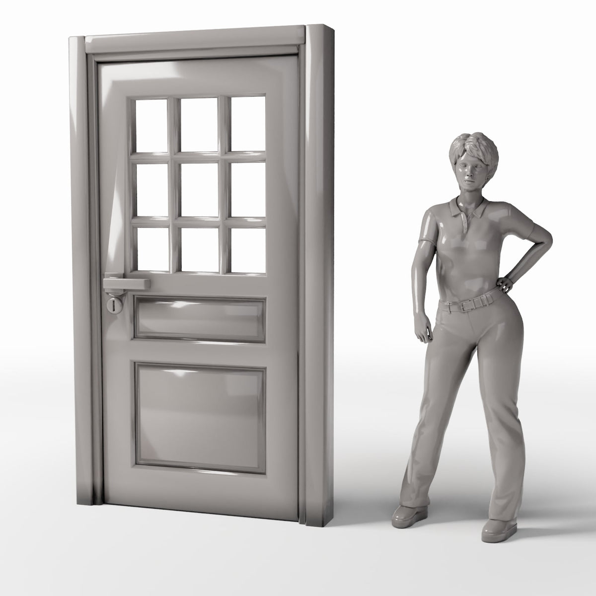 Diorama model-building product photo 1: Diorama Building: Classic Entrance Door with Window Panel (Ref. 710D)