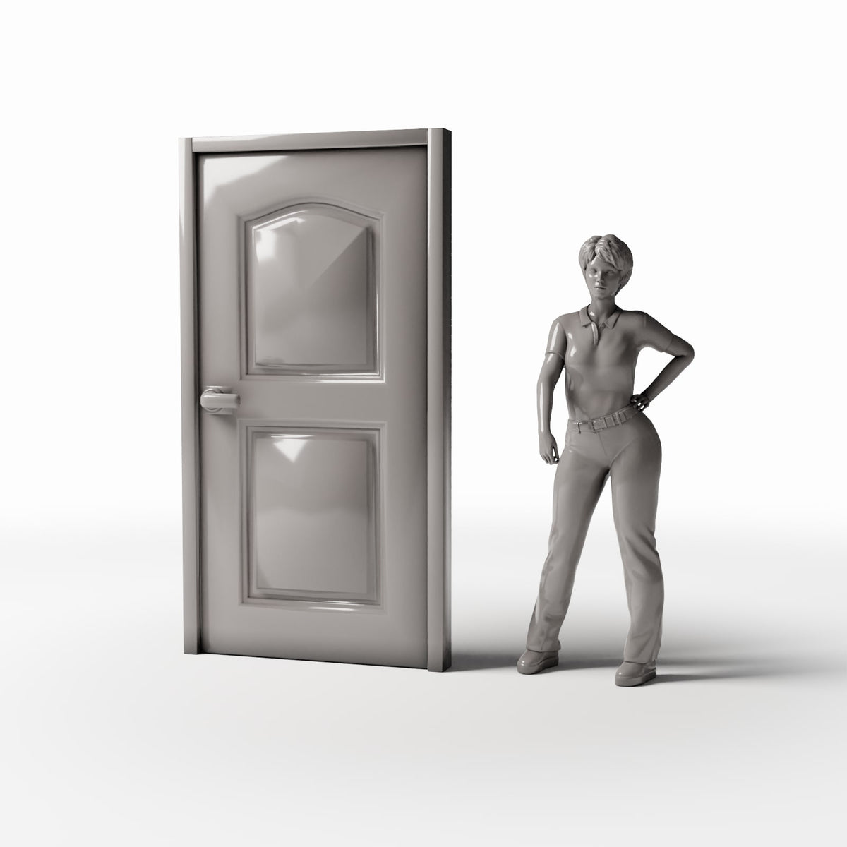 Diorama model-building product photo 1: Diorama Building: Interior Door with Decorative Panels (Ref. 713D)