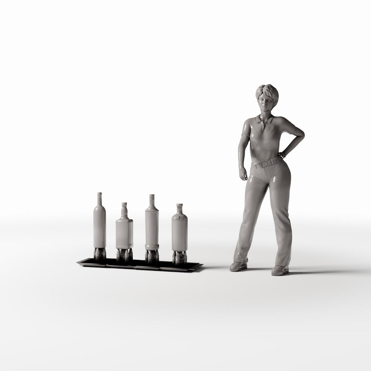 Diorama model-building product photo 1: Diorama Kitchen: Drink Bottles in Rack (Ref. 716D)