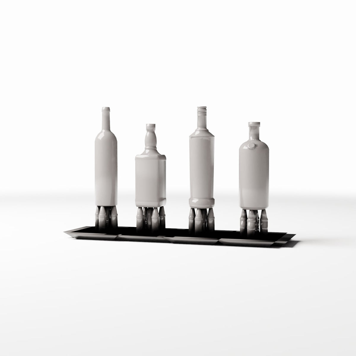 Diorama model-building product photo 0: Diorama Kitchen: Drink Bottles in Rack (Ref. 716D)