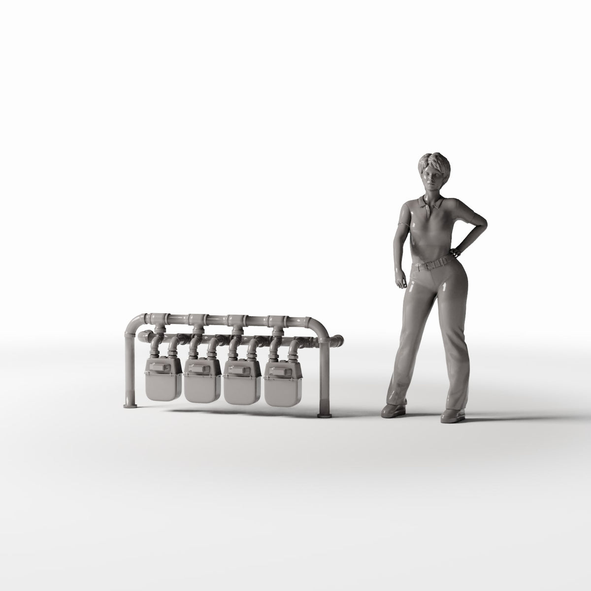 Diorama model-building product photo 1: Diorama Infrastructure: Four-Way Electricity Meter Station (Ref. 720D)