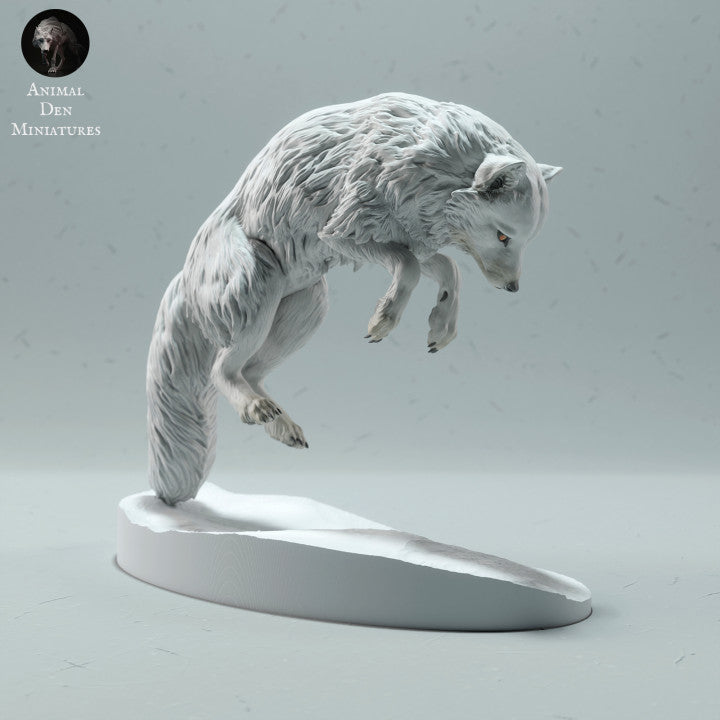 Product photo animal figure Animal Den Miniatures 1: Arctic animal figure: Arctic fox - jumping (22_12_17)