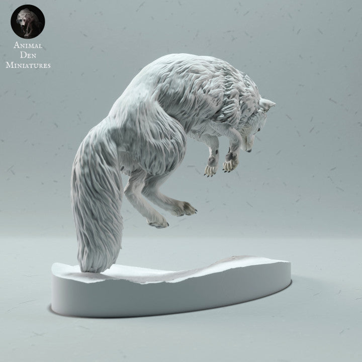 Product photo animal figure Animal Den Miniatures 2: Polar animal figure: Arctic fox - jumping (22_12_17)