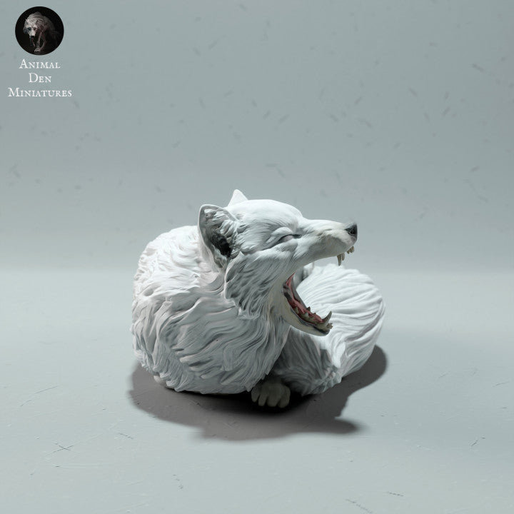 Animal figure product photo Animal Den Miniatures 1: Polar animal figure: Arctic fox - sleeping (22_12_16)