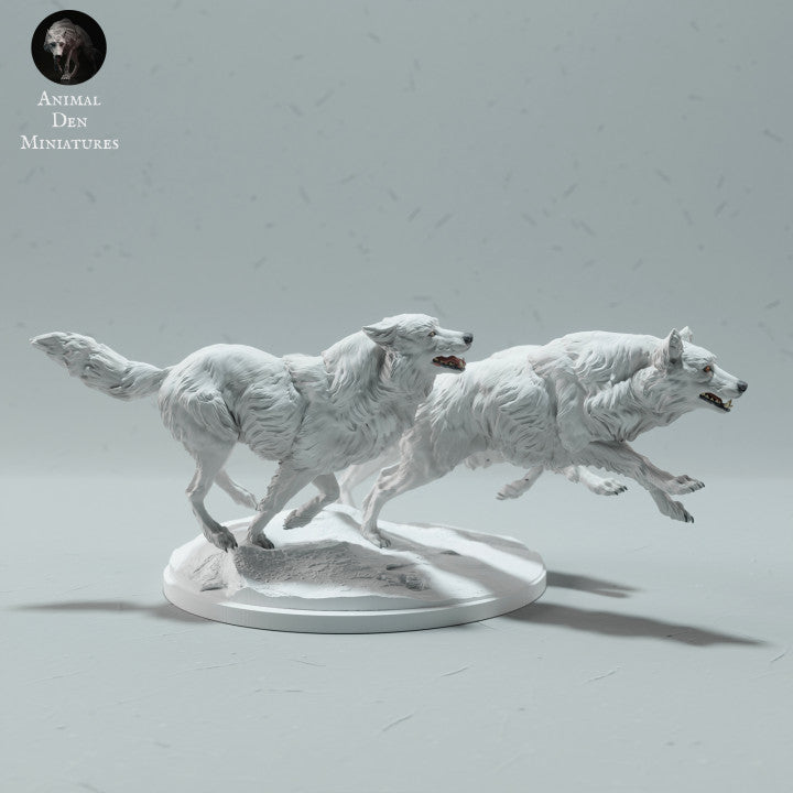 Product photo animal figure Animal Den Miniatures 2: Arctic animal figure: Polar wolves - walking (23_01_12)