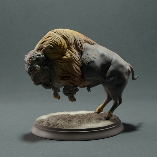 Product photo animal figure Animal Den Miniatures 0: Wild animal figure: American Bison - charging (22_10_14)