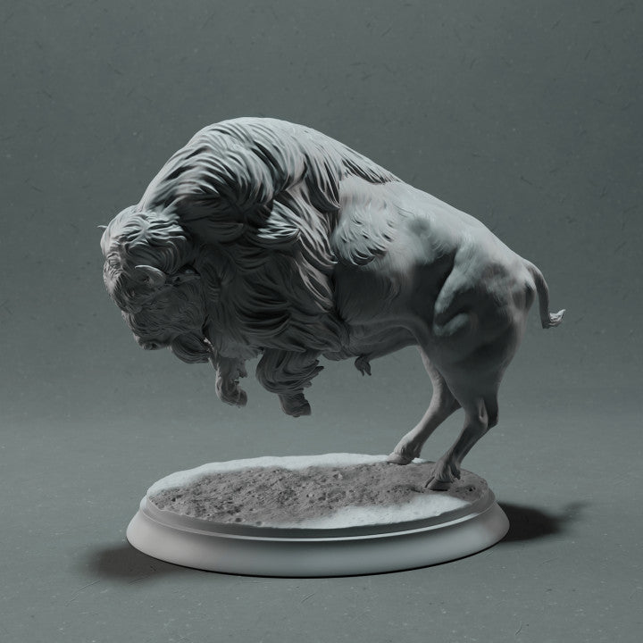 Product photo animal figure Animal Den Miniatures 1: Wild animal figure: American Bison - charging (22_10_14)
