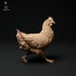 Product photo animal figure diorama, model building: 0: Farm animal figures: 3 chickens - eating, sitting, and running